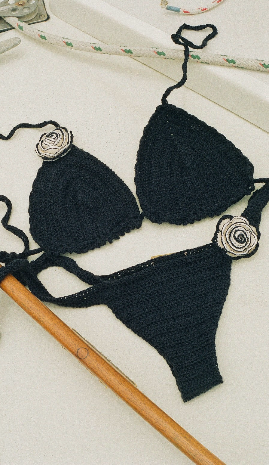 Rosé Crochet Bikini Set